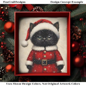 Schattigee Zwarte Kitten Santa Claus Outfit BW1 De Tissuepapier
