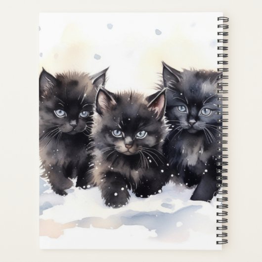 Schattigee zwarte Kittens Planner (Achterkant)