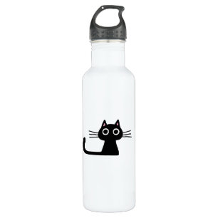 Schattigee Zwarte Kitty Cat - Funky Feline Waterfles