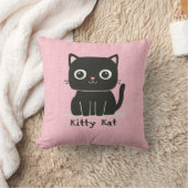 Schattigee Zwarte Kitty Kat Roze Kussens (Deken)
