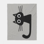 Schattigee zwarte kitty | Warm grillig Fleece Deken (Voorkant)