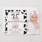 Schattigee Zwarte Koe Print Foto Heilige Koe 1e Ve Kaart (Voorkant)