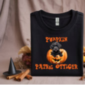 Schattigee zwarte Labradoodle Halloween sinaasappe T-shirt