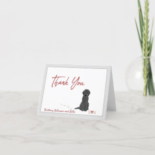 Schattigee Zwarte Labradoodle Hond Personaliseer B Bedankkaart