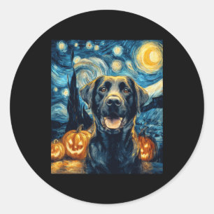 Schattigee Zwarte Labrador Hond Halloween Jack O L Ronde Sticker