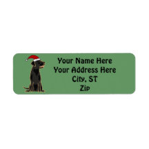Schattigee zwarte labrador kerstlabels / cadeau la