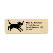 Schattigee zwarte labrador retriever die loopt | F Etiket (Voorkant)