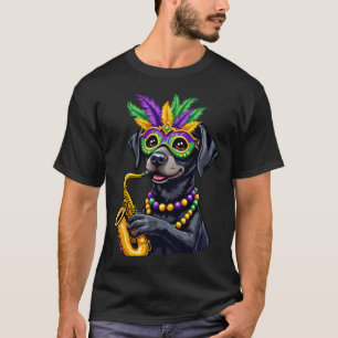 Schattigee zwarte Labrador Retriever spelen saxofo T-shirt
