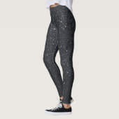Schattigee Zwarte Leggings Vrouwen: Glitterpatroon (Links)