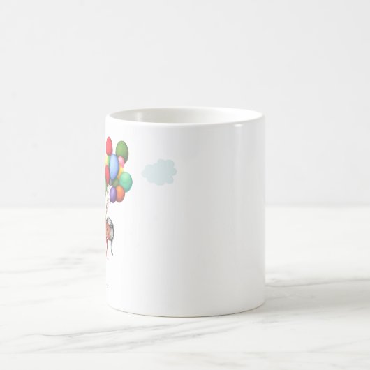 Schattigee zwarte meisje ballonnen collega afschei koffiemok (Center)