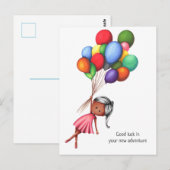 Schattigee zwarte meisje ballonnen gepersonaliseer briefkaart (Voorkant / Achterkant)