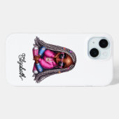 Schattigee zwarte meisje kunst Case-Mate iPhone case (Achterkant (horizontaal))