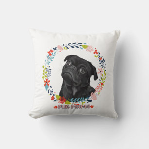 Schattigee zwarte mopshond - Pug Mama Kussen