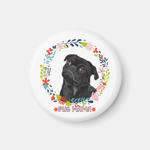 Schattigee zwarte mopshond - Pug Mama Magneet