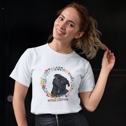 Schattigee zwarte mopshond - Pug Mama T-shirt