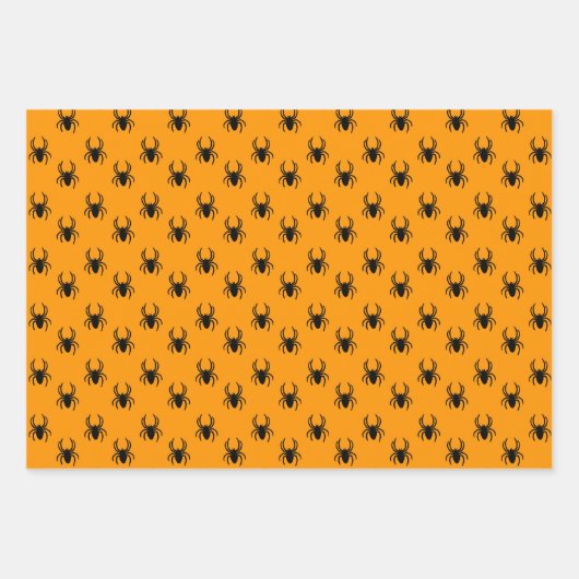 Schattigee zwarte Oranje spin Inpakpapier Vel (Voorkant 3)