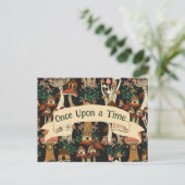 Schattigee zwarte paddenstoel sprookje bewegende a briefkaart (Staand voorkant)