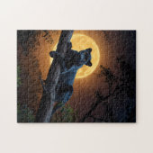 Schattigee Zwarte Pantha leggen op een Tree Branch Legpuzzel (Horizontaal)