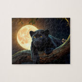 Schattigee Zwarte Pantha leggen op een Tree Branch Legpuzzel (Horizontaal)