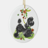 Schattigee zwarte poedel puppy keramisch ornament (Rechts)
