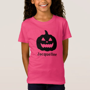 Schattigee Zwarte Pompoen Custom Naam Halloween T- T-shirt