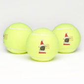 Schattigee zwarte puppy in kerstkerstmuts tennisballen (Multi)