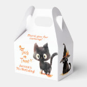Schattigee zwarte Trick or treat Halloween Bedankdoosjes (Achterkant)