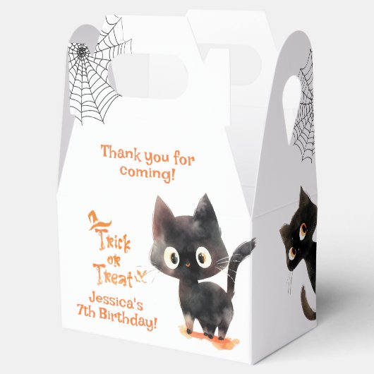 Schattigee zwarte Trick or treat Halloween Bedankdoosjes (Geopend)