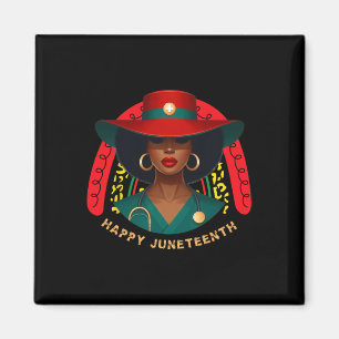 Schattigee zwarte verpleegster Happy Juneteenth Nu Magneet