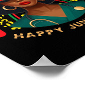Schattigee zwarte verpleegster Happy Juneteenth Nu Poster (Hoek)