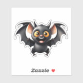 Schattigee zwarte vleermuis op maat gesneden vinyl sticker (Vel)