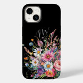 Schattigee zwarte wilde bloem Case-Mate iPhone case (Achterkant)