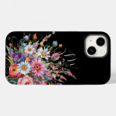 Schattigee zwarte wilde bloem Case-Mate iPhone case (Achterkant (horizontaal))