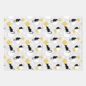 Schattigee Zwarte Witte Muizenkaas Rat Zwitserse k Inpakpapier Vel (Voorkant)