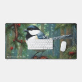 Schattigee zwartgekapte chickadee bureaumat (Keyboard & Muis)