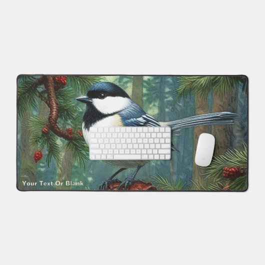 Schattigee zwartgekapte chickadee bureaumat (Keyboard & Muis)