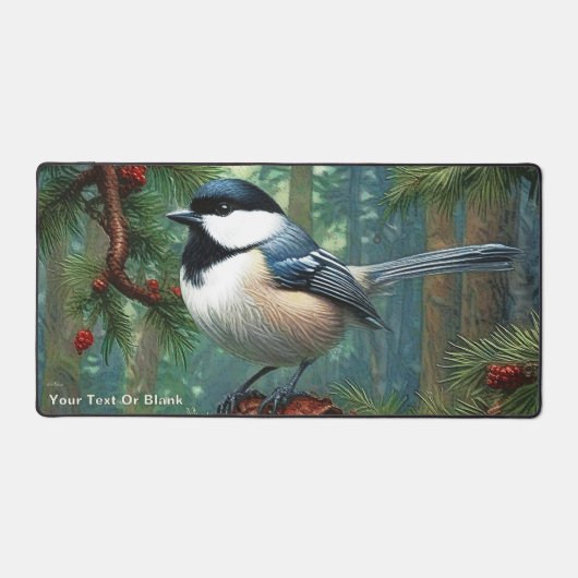 Schattigee zwartgekapte chickadee bureaumat (Voorkant)