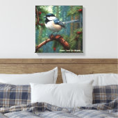 Schattigee zwartgekapte chickadee canvas afdruk (Insitu (Slaapkamer))