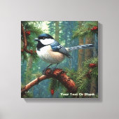 Schattigee zwartgekapte chickadee canvas afdruk (Voorkant)