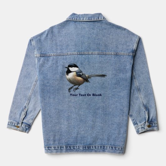 Schattigee zwartgekapte chickadee denim jacket (Achterkant)