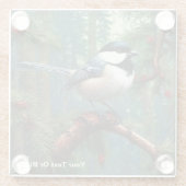 Schattigee zwartgekapte chickadee glazen onderzetter (Achterkant)