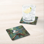 Schattigee zwartgekapte chickadee kartonnen onderzetters (Insitu)