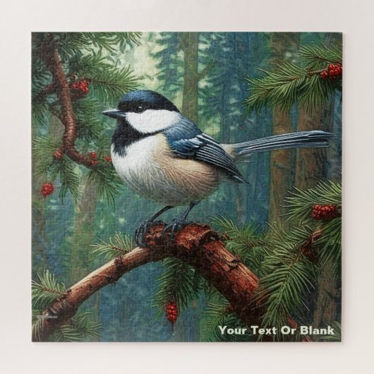 Schattigee zwartgekapte chickadee legpuzzel (Horizontaal)