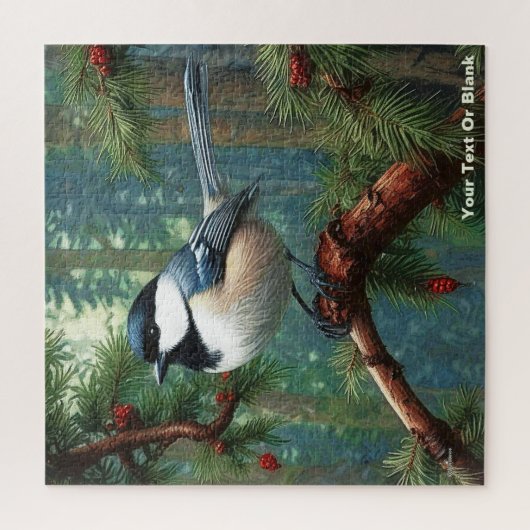Schattigee zwartgekapte chickadee legpuzzel (Verticaal)