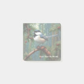 Schattigee zwartgekapte chickadee post-it® notes (Voorkant)