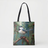 Schattigee zwartgekapte chickadee tote bag (Voorkant)