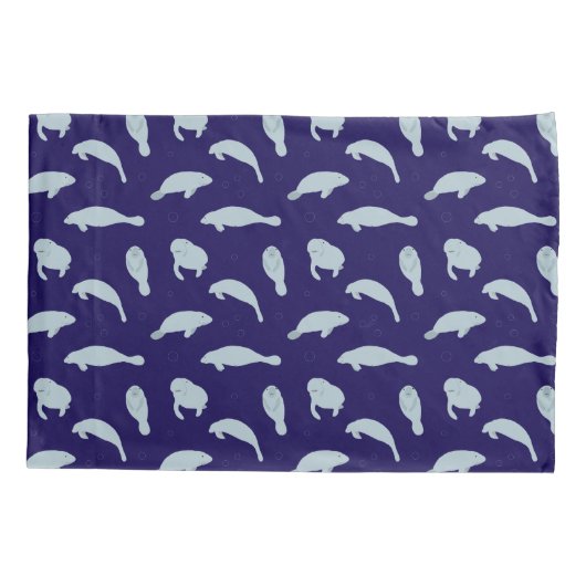 Schattigee zwemlamantijn patroonblauw kussensloop (Achterkant)