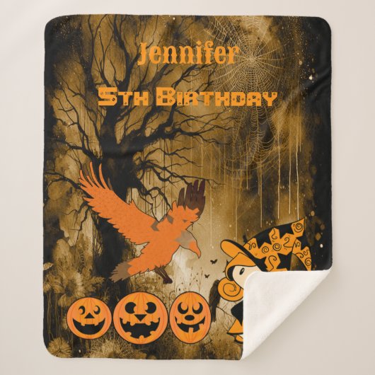 Schattigee zwervende kleine heks Jack Cobwebs Verj Sherpa Deken (Voorkant)