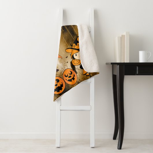 Schattigee zwervende kleine heks Jack Cobwebs Verj Sherpa Deken (In situ)