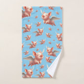 Schattigee zwijnen vliegen zalig in de zonnige bla bad handdoek (Handdoek)